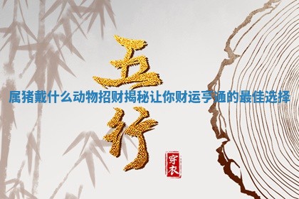 属猪戴什么动 🐅 物招财揭秘让你财 🍍 运亨通的最佳选择