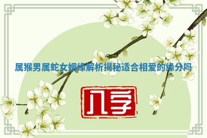 属猴 🐤 男属蛇 🦈 女姻缘解析揭秘适合相爱的缘分吗