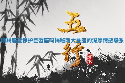摩羯座能保护巨蟹座吗揭秘两大 🏰 星座的深厚情感联 🍷 系