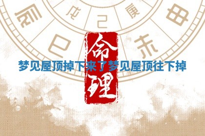 梦 🚽 见屋顶掉下来了_梦见屋 🙂 顶往下掉 梦 🚽 见屋顶掉下来了_梦见屋 🙂 顶往下掉