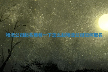 物流公 📮 司起名推荐一下怎么起_物流 🎆 公司如何取名